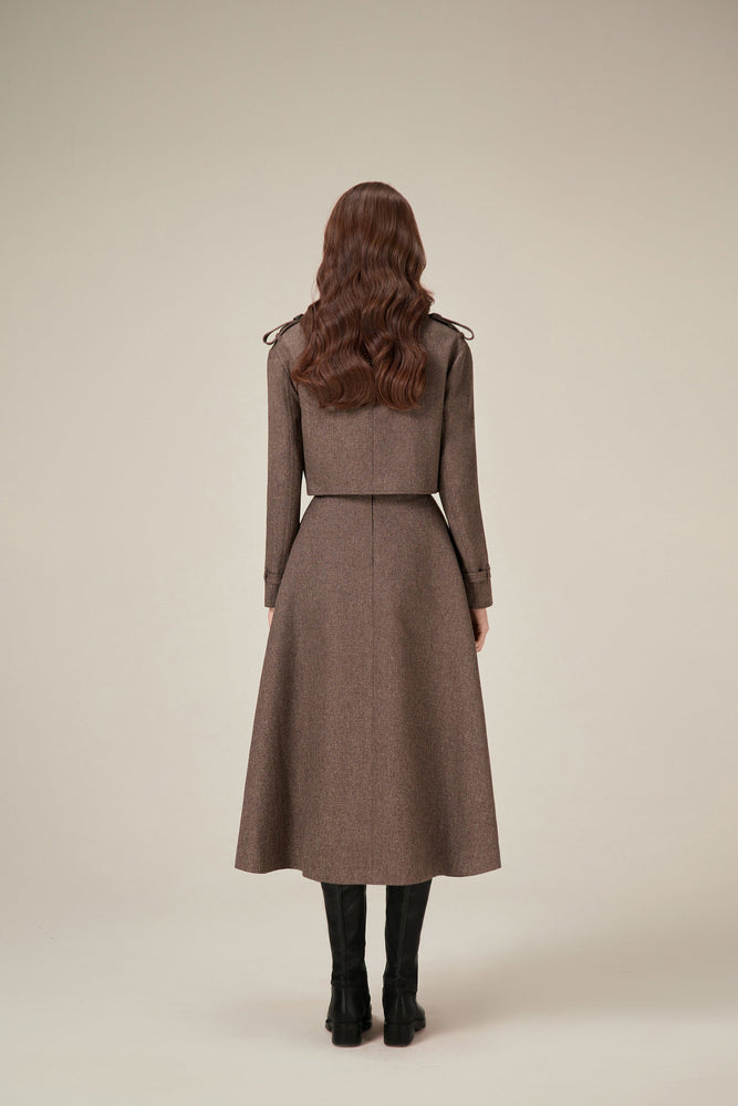 RELAXED CROP TRENCH COAT - COOKIE