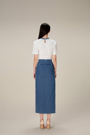 
            
                Load image into Gallery viewer, MIMI DENIM PENCIL SKIRT
            
        