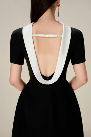 BLACK COWL NECK DRESS
