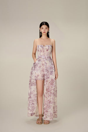 LILAC EMBROIDERED COTTON MAXI SET
