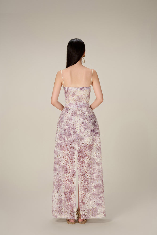 LILAC EMBROIDERED COTTON MAXI SET