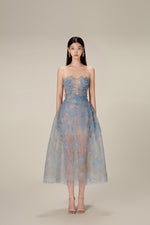 BLUE BEADED LACE DRESS
