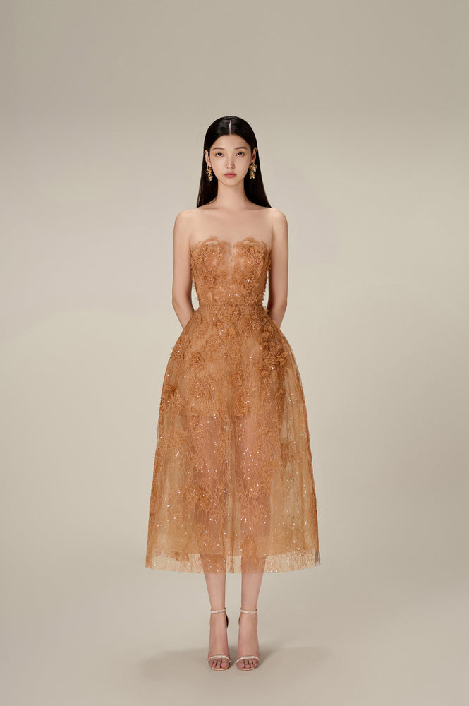 HONEY BEADED LACE DRESS