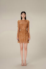 HONEY BEADED LACE MIDI DRESS