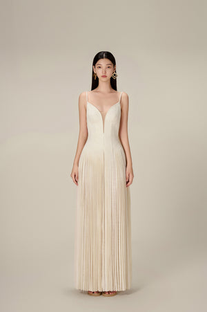 WHITE LINEN MAXI DRESS