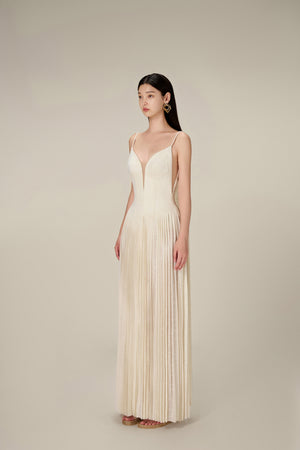 WHITE LINEN MAXI DRESS