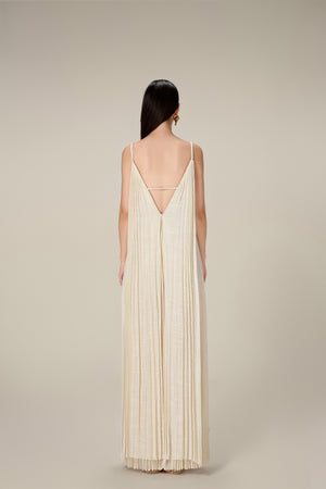 WHITE LINEN MAXI DRESS