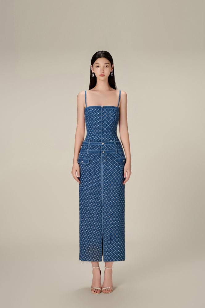 MIMI DENIM STRING DRESS