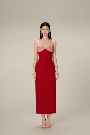 RED TWISTED DRESS