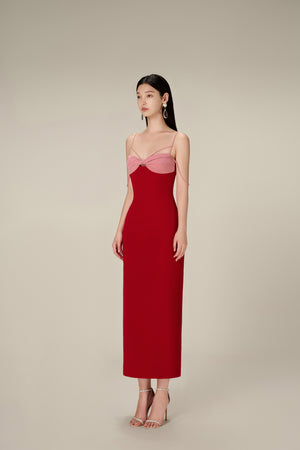 RED TWISTED DRESS
