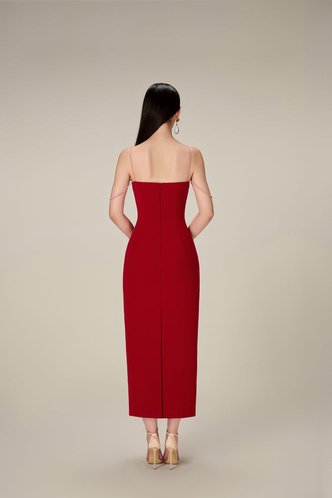 RED TWISTED DRESS
