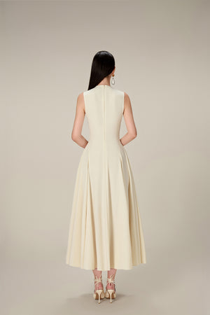 
            
                Load image into Gallery viewer, IVORY RAW EDGE MIDI DRESS
            
        