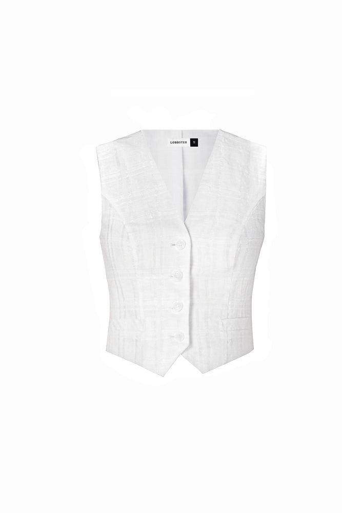 
            
                Load image into Gallery viewer, WHITE LINEN WAISTCOAT
            
        