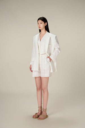 WHITE LINEN BLAZER