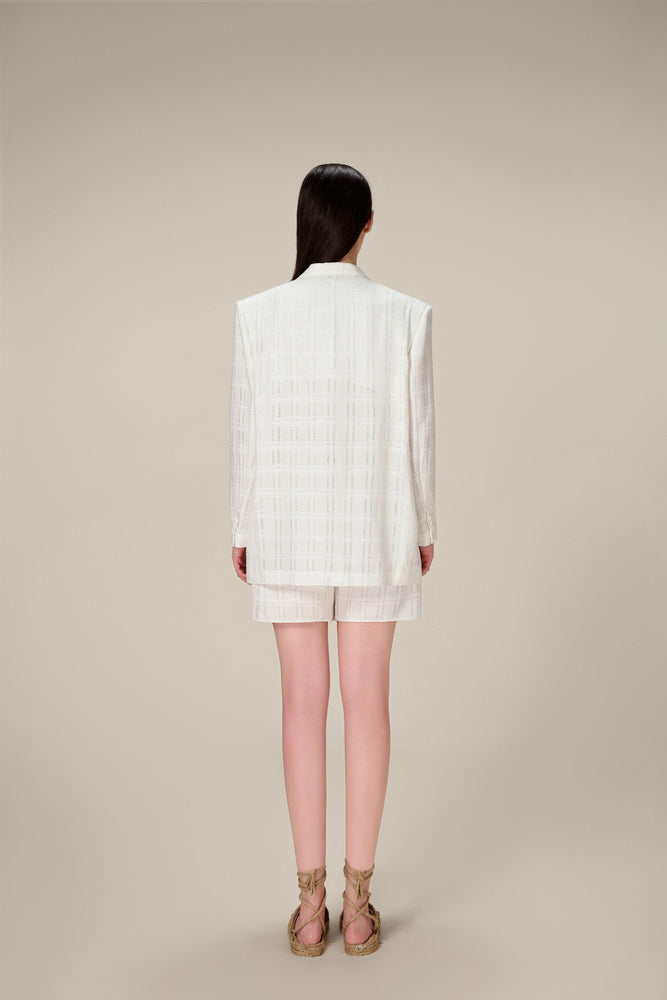 WHITE LINEN BLAZER