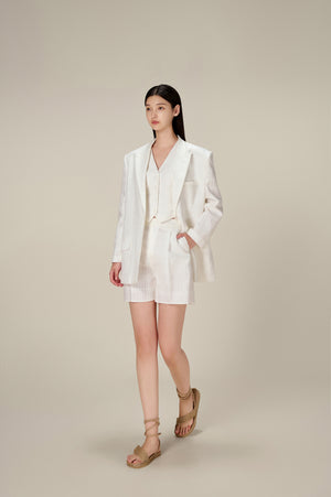 WHITE LINEN BLAZER
