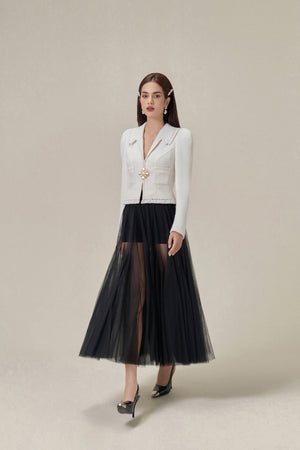 WHITE TWEED JACKET
