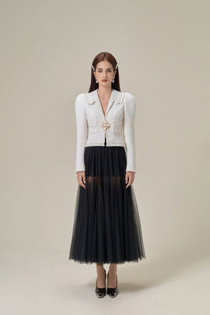 WHITE TWEED JACKET