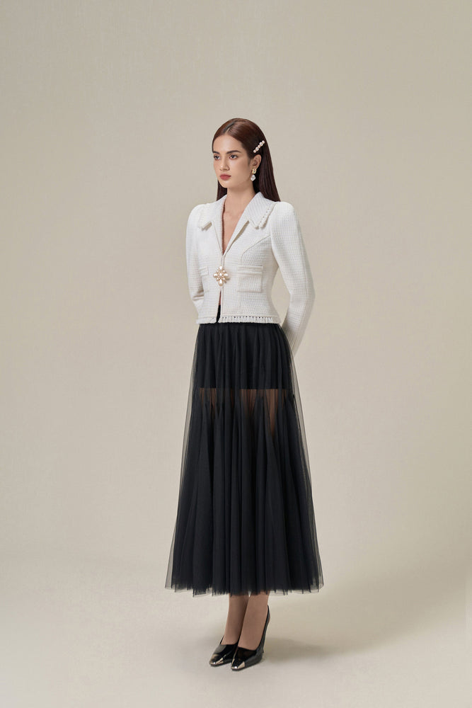 WHITE TWEED JACKET