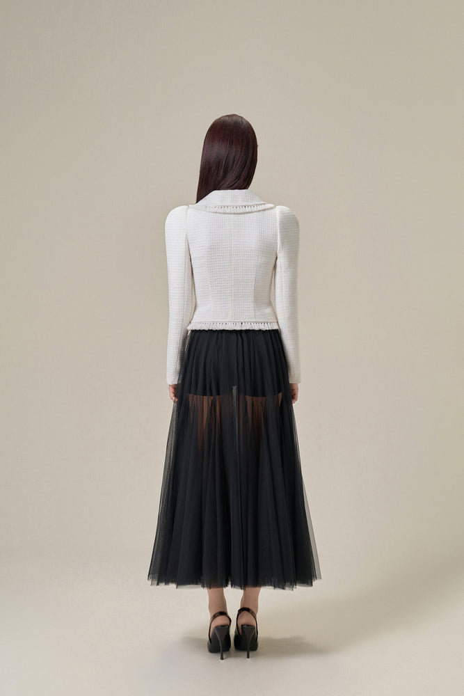 WHITE TWEED JACKET