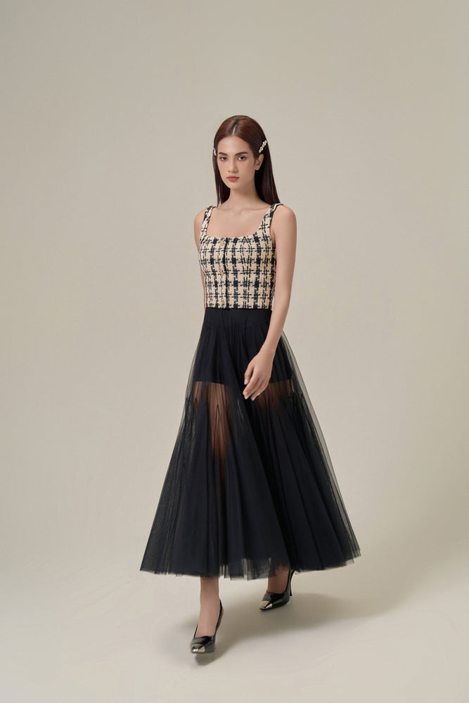 BLACK TULE TRIAGLE SKIRT