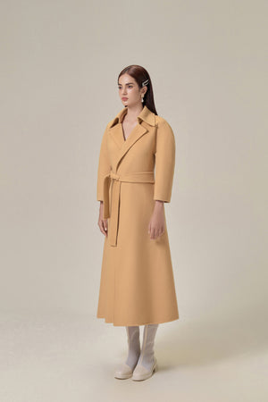 PERFECT CAMEL DOUBLE-FACED WOOL & CASHMERE TRENCH COAT