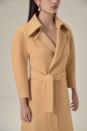 PERFECT CAMEL DOUBLE-FACED WOOL & CASHMERE TRENCH COAT