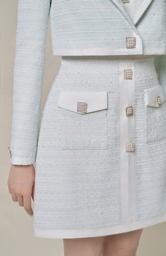 BABY BLUE TWEED JACKET