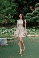 Floral Pleat Mini Dress