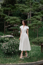 Pleated  Dress - White