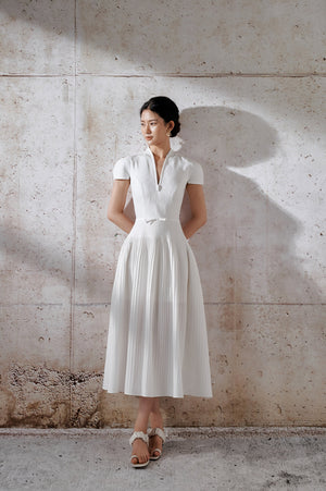 
            
                Load image into Gallery viewer, Pleated Dress - White
            
        