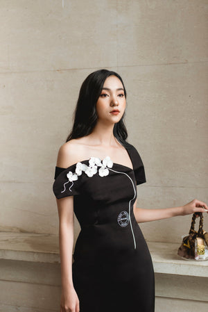 
            
                Load image into Gallery viewer, Black - Orchid Hanoi Dress
            
        