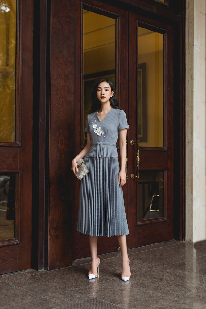 Blue - Orchid Pleat Dress