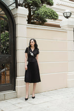 Black - Orchid Pleat Dress
