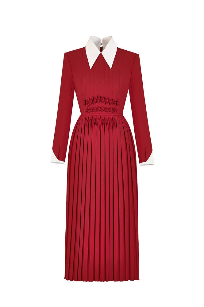 Red Smock Midi Dress