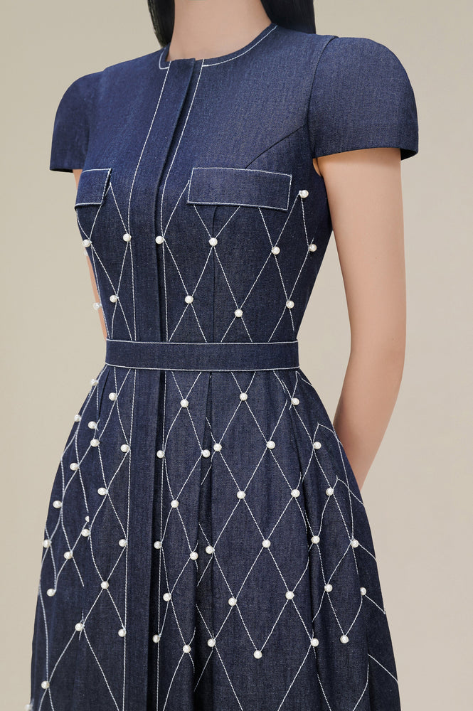 Denim Pearl Dress
