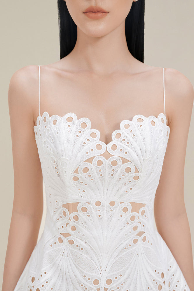 Scallop Lace Mini Dress