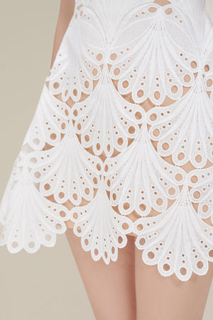 Scallop Lace Mini Dress