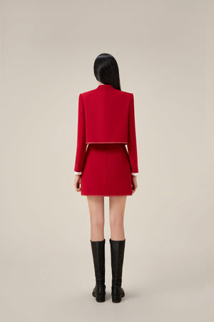 
            
                Load image into Gallery viewer, RED BEADED MINI SKIRT
            
        