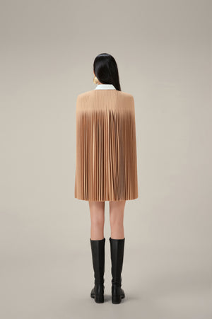 CAMEL PLEATED CAPE