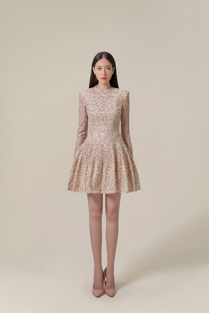 
            
                Load image into Gallery viewer, Floral Pleat Mini Dress
            
        