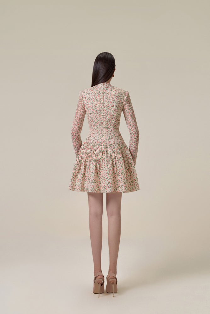 Floral Pleat Mini Dress