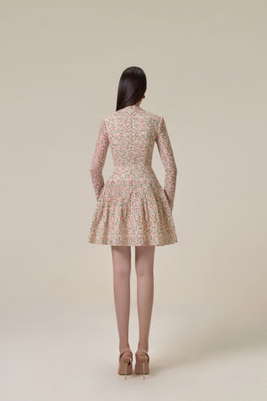 Floral Pleat Mini Dress