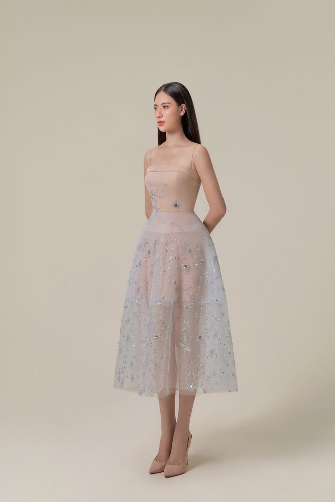 BEADED EMBROIDERED DRESS