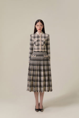 Plaid Midi Skirt.