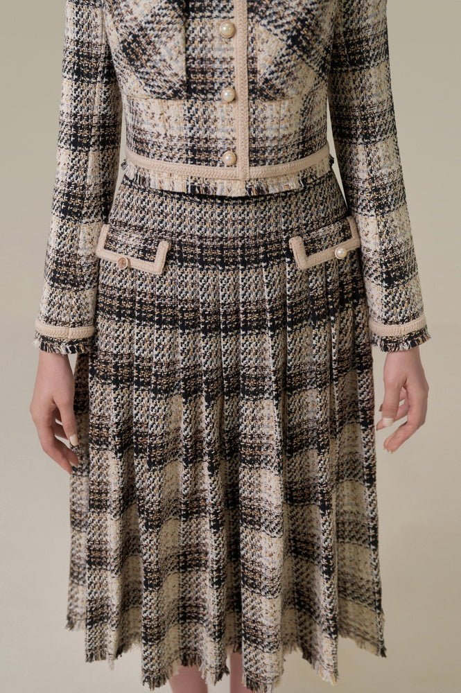Plaid Midi Skirt.