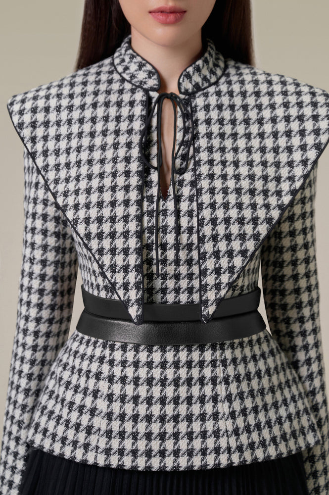 Jackie Jacket - Black and White Houndstooth