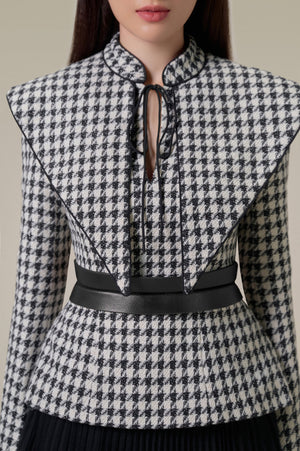 
            
                Load image into Gallery viewer, Jackie Jacket - Black and White Houndstooth
            
        