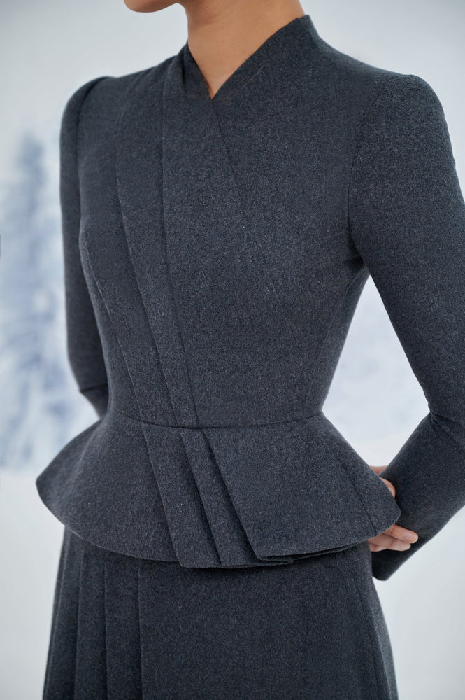 Grey Draped Blazer