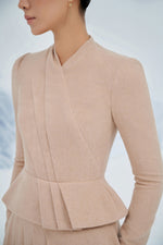 Beige Draped Blazer